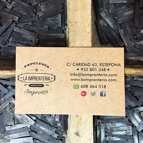 Papeles tarjetas de visita Estepona